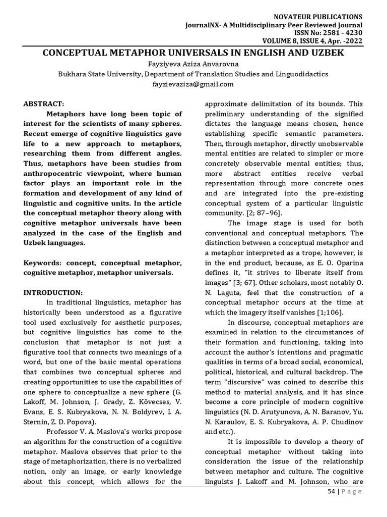 558-Article Text-756-1-10-20221121 | PDF | Metaphor | Linguistics