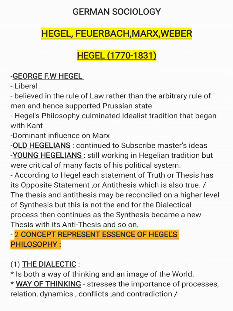 German Sociology Notes | PDF