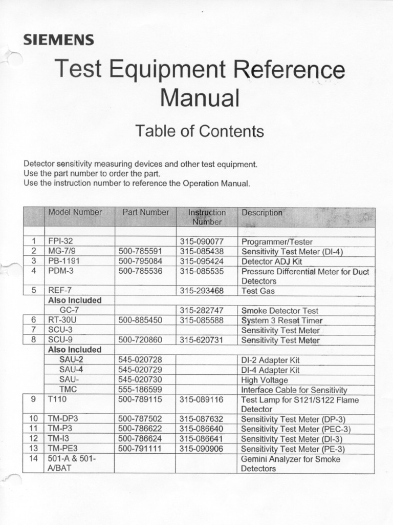 Cerberus Pyrotronics Test Equipment Reference Manual | PDF