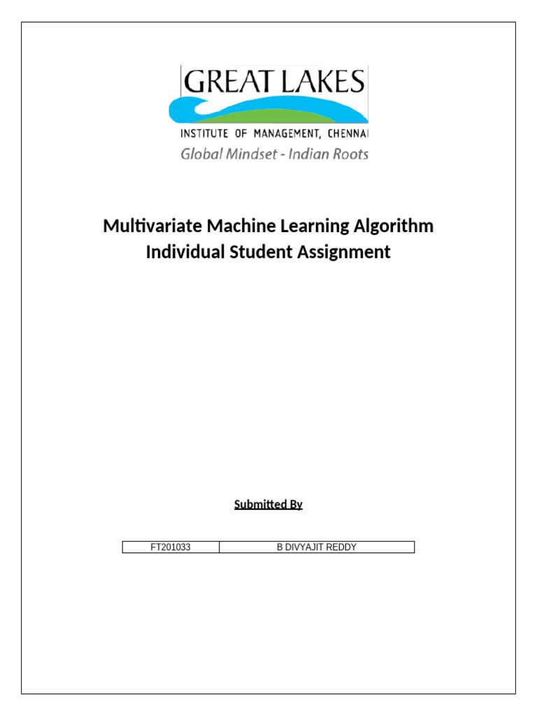 Multivariate Machine Learning Analysis | PDF | Dependent And ...