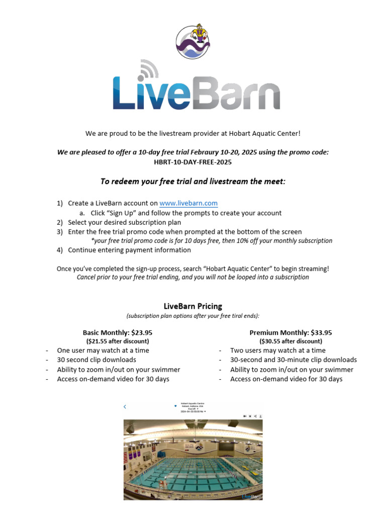 LiveBarn 10-Day Free Trial Promo | PDF