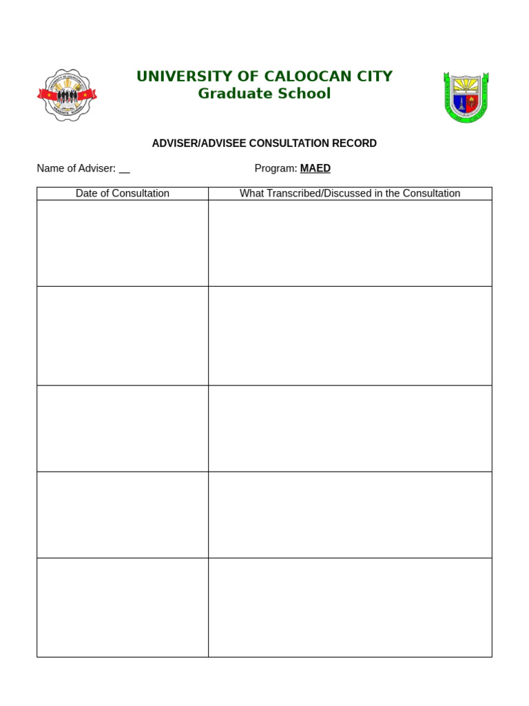 MAED Adviser/Advisee Consultation Record | PDF