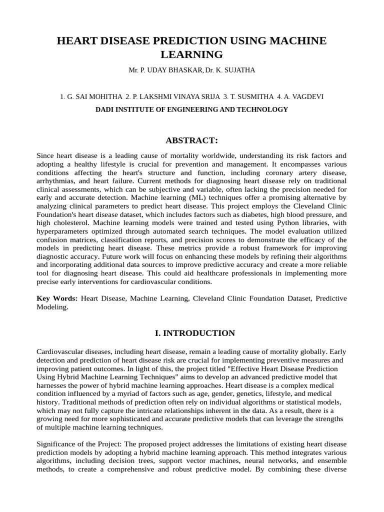 Heart Disease Prediction with ML Models | PDF | Machine Learning ...