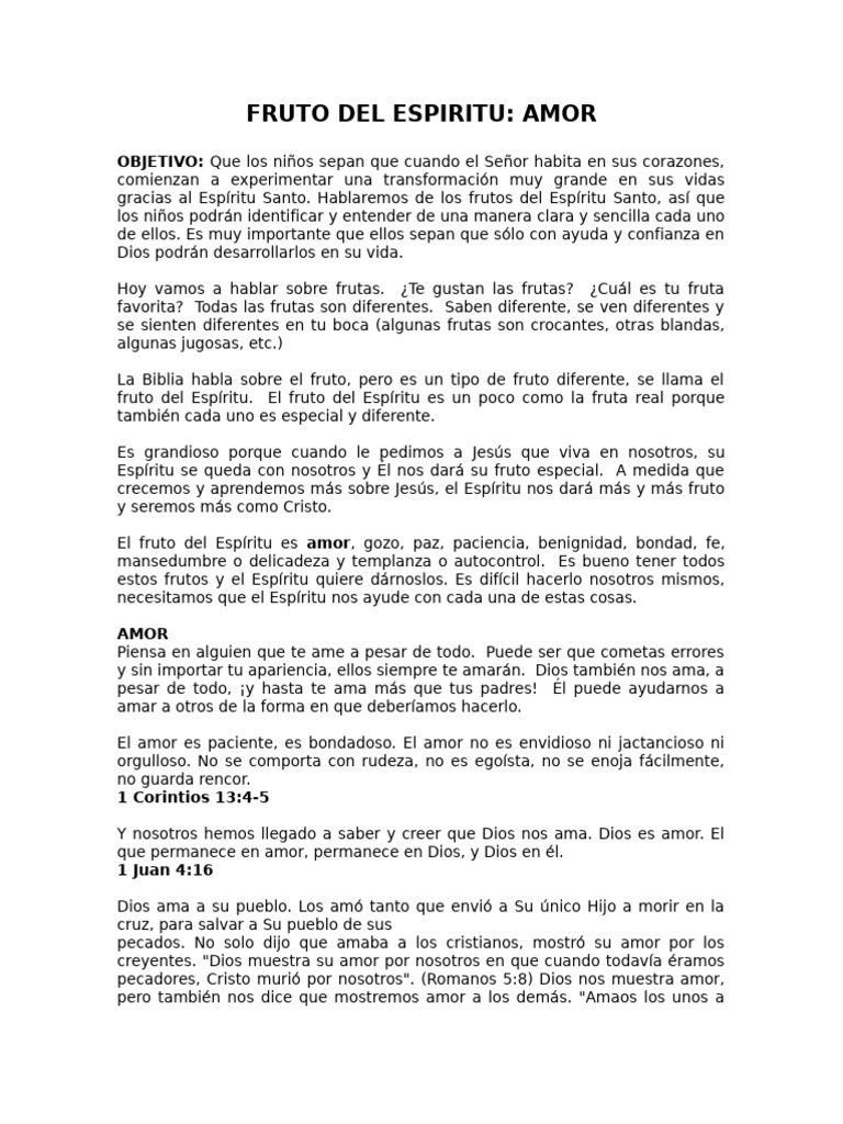 Fruto Del Espiritu - Amor | PDF | Fruto Del Espiritu Santo | Amor