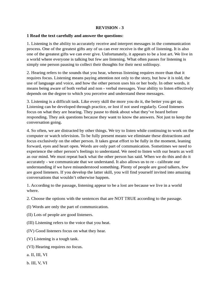 The Art of Effective Listening | PDF | Communication | Conversation