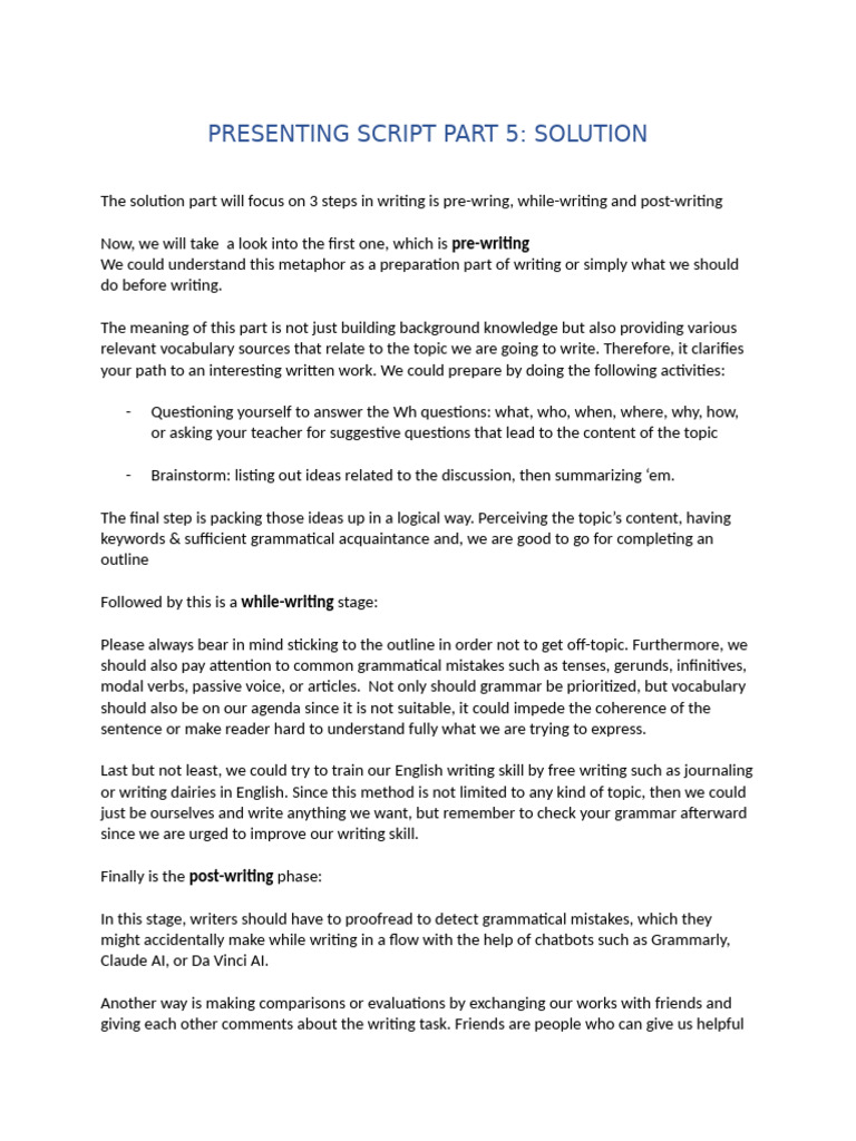 Presenting Script Part 5 | PDF | English Language | Question