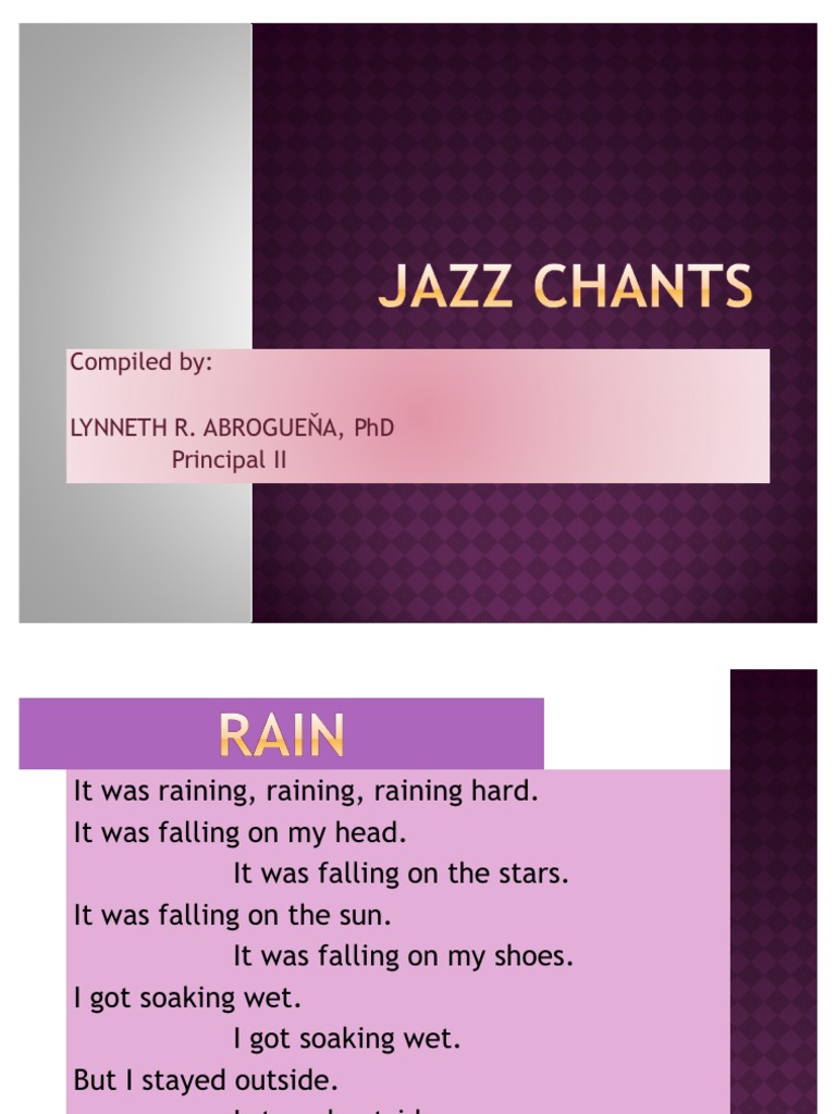 Jazz Chants for Rainy Days | PDF | Language Arts & Discipline | Foreign ...
