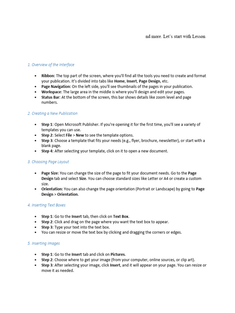 Microsoft Publisher Basics: Lesson 1 Guide | PDF | Computing | System ...