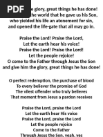 To God Be the Glory: Hymn Lyrics | PDF | Glory (Religion) | Abrahamic ...