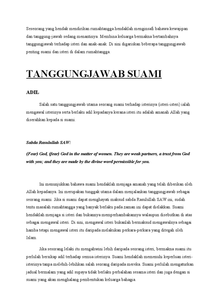 Tanggungjawab Suami