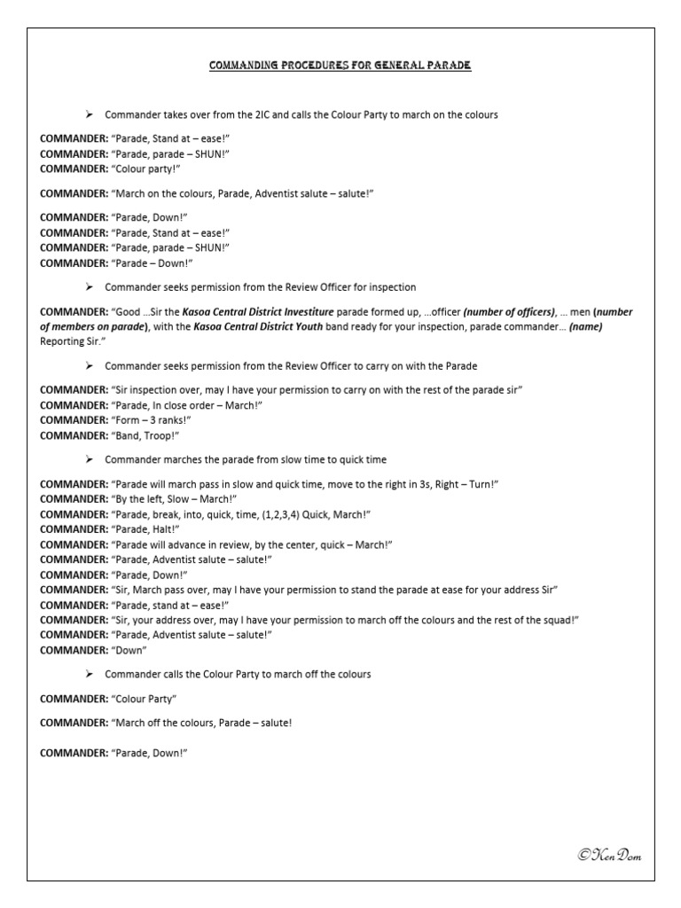 General Parade Command Procedures | PDF