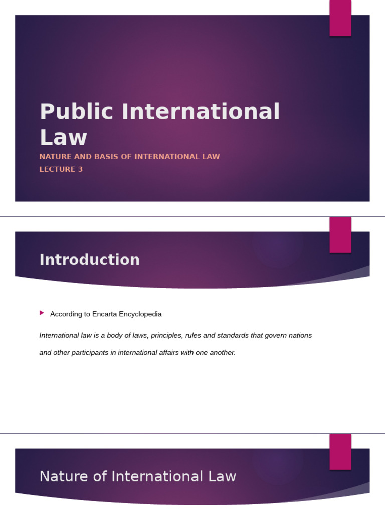 Lecture 3 Nature and Basis of IL | PDF | International Law | Jurisprudence