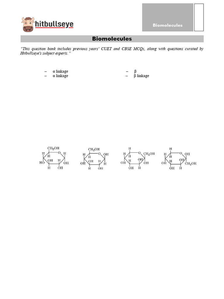 Biomolecules | PDF | Glucose | Carbohydrates