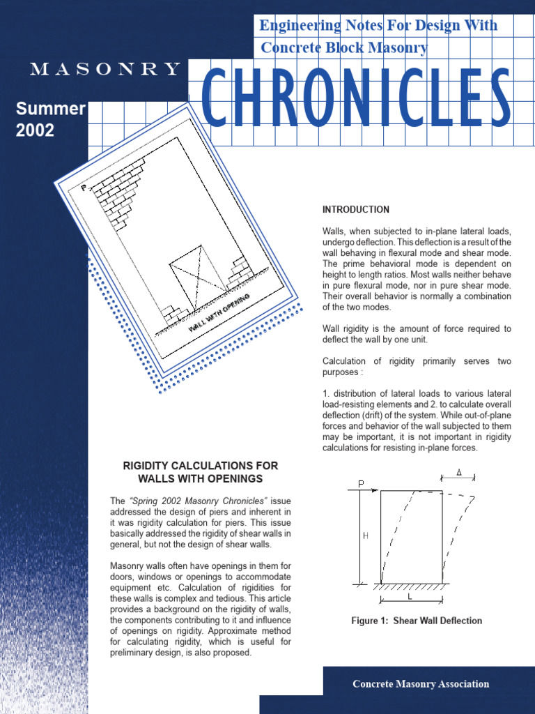 Rigidity Calculations for Masonry Walls | PDF | Deformation ...
