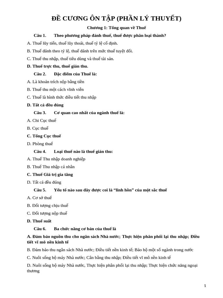 De Cuong On Tap Ly Thuyet De Bai Pdf