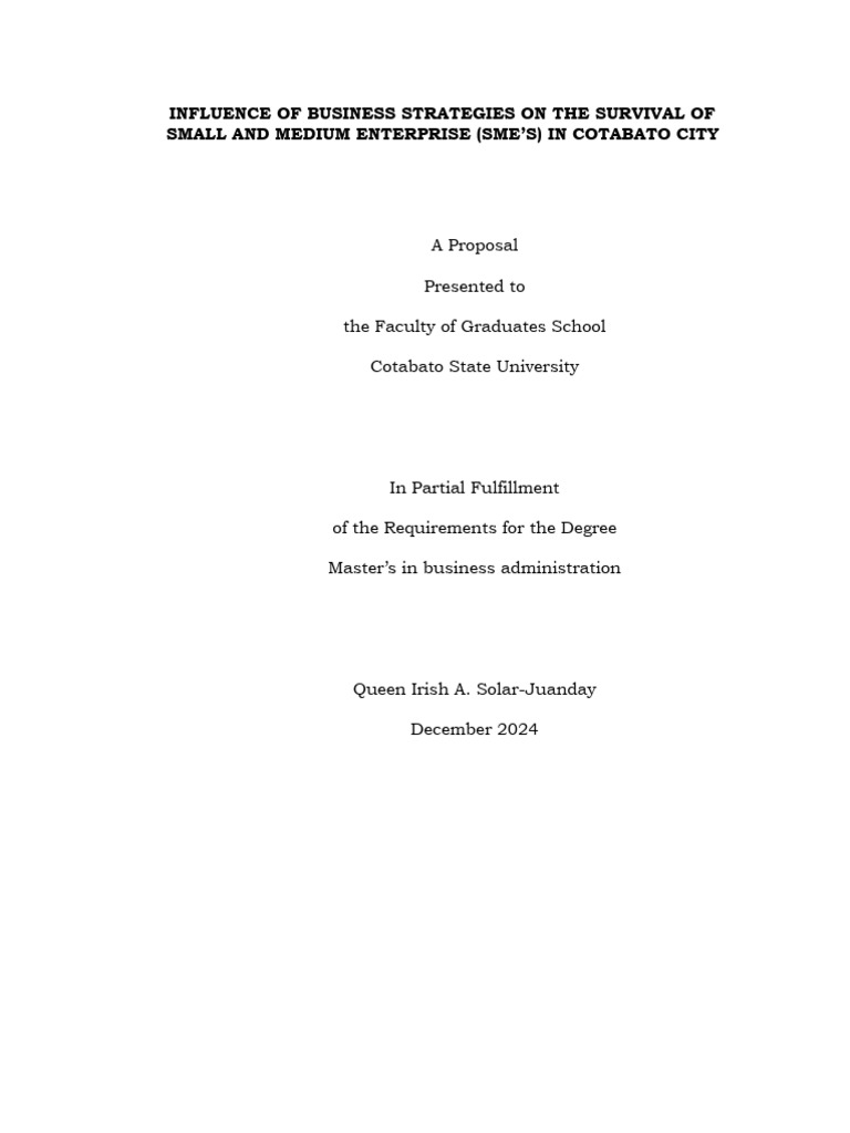 Business Strategies for SME Survival | PDF | Survey Methodology | Business