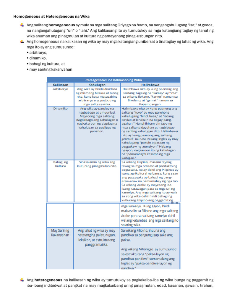 Homogeneous at Heterogeneous Na Wika | PDF