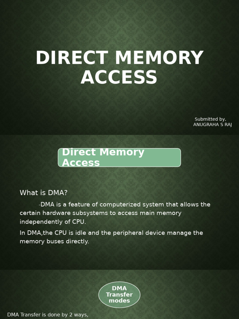 Understanding Direct Memory Access (DMA) | PDF | Manufactured Goods ...