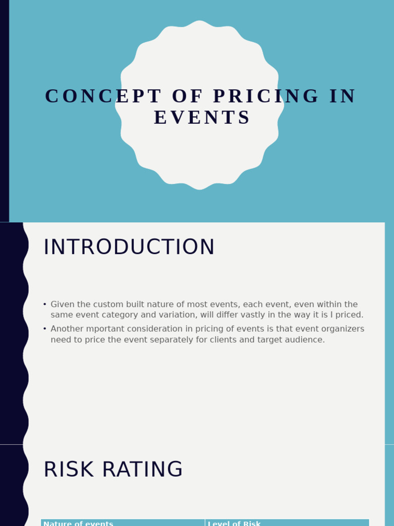 Concept of Pricing in Events | PDF