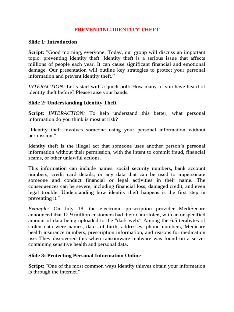 Preventing Identity Theft From Noct Informant Methodology Lore*A Hencen Ded Professionalating Graduating?