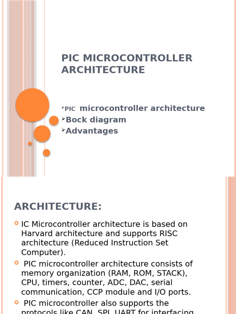 Pic Microcontroller Architecture | PDF | Microcontroller | Central ...