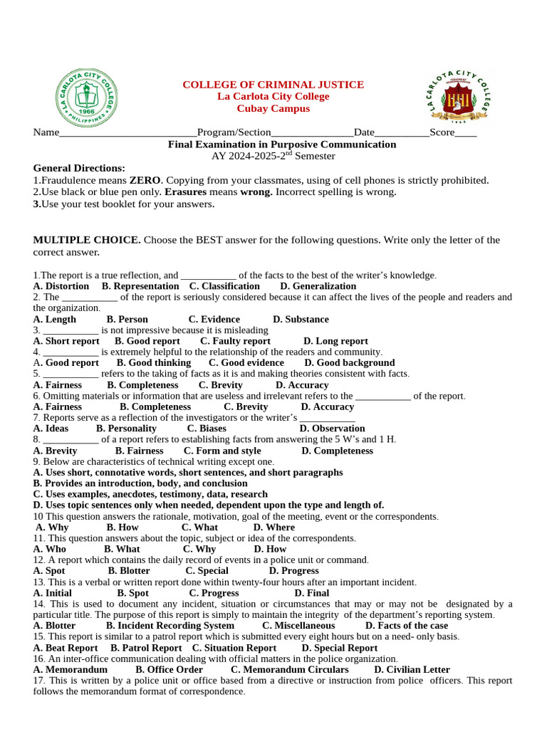 CDI 7 FINAL EXAM | PDF | Affidavit