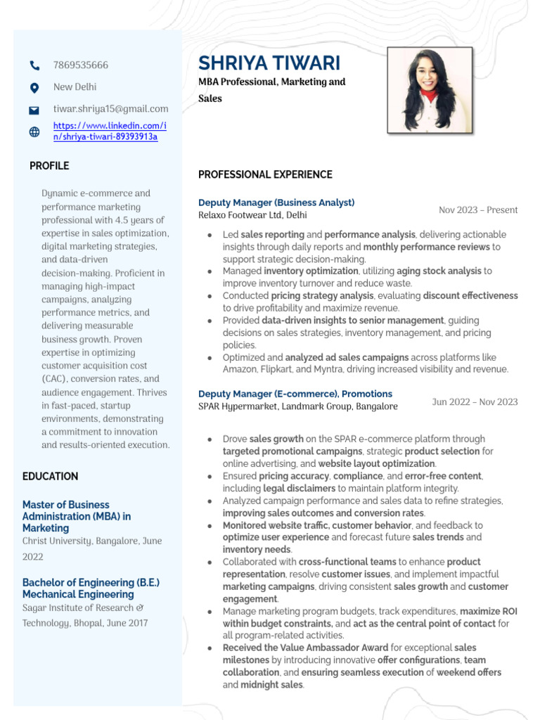 E-commerce Marketing Professional Profile | PDF | Marketing | Social ...