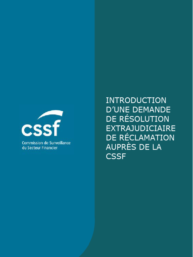 Demande de résolution CSSF : Guide complet | PDF | Arbitrage | Luxembourg