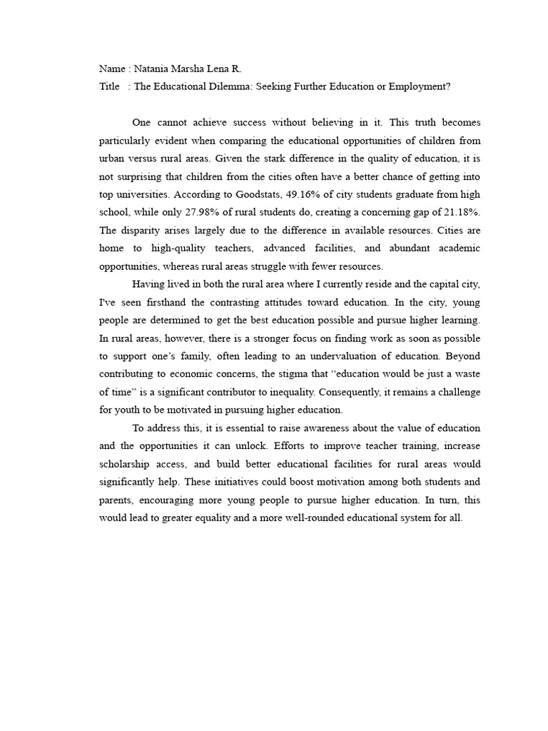 Urban vs. Rural Education Disparities | PDF