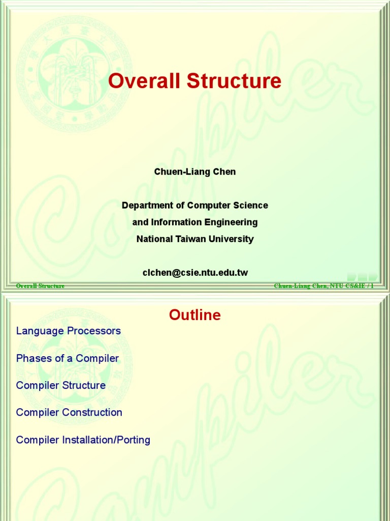 Overall Structure: Chuen-Liang Chen | PDF | Compiler | Computer Programming