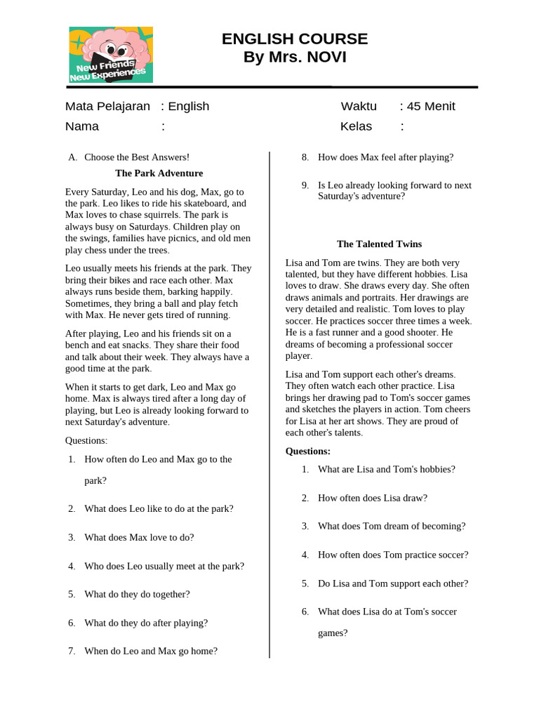 Soal Simple Present Tense Pdf Bakery Baking