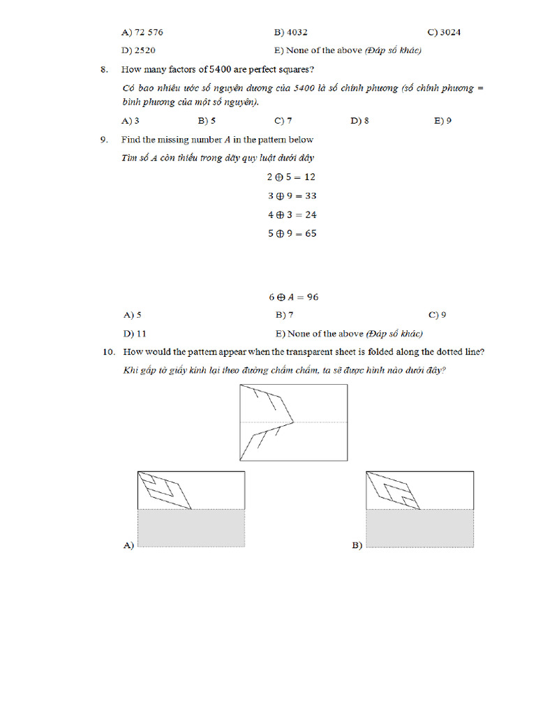 SASMO 2016 S1 Song ngu 234 | PDF