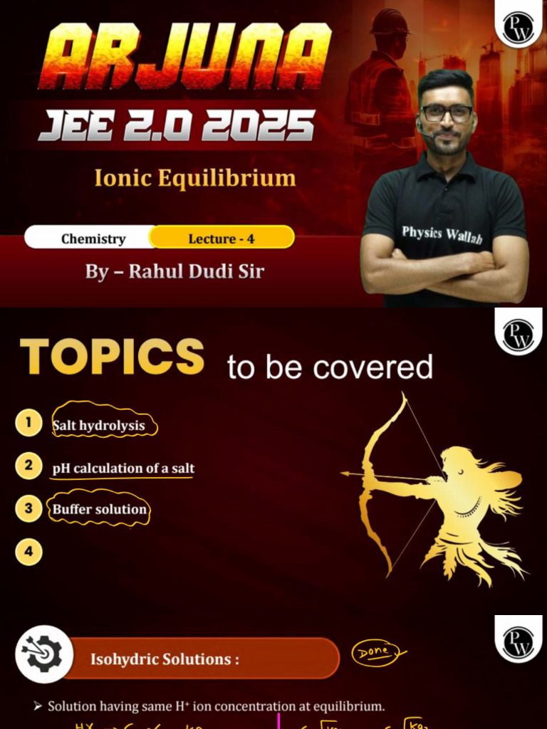 Ionic Equilibrium 04 - Class Notes - Arjuna JEE 2.0 2025 | PDF