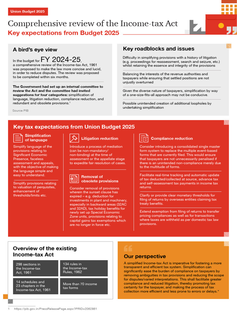 Income Tax Act Simplification for Budget 2025 | PDF | Taxes | Income Tax
