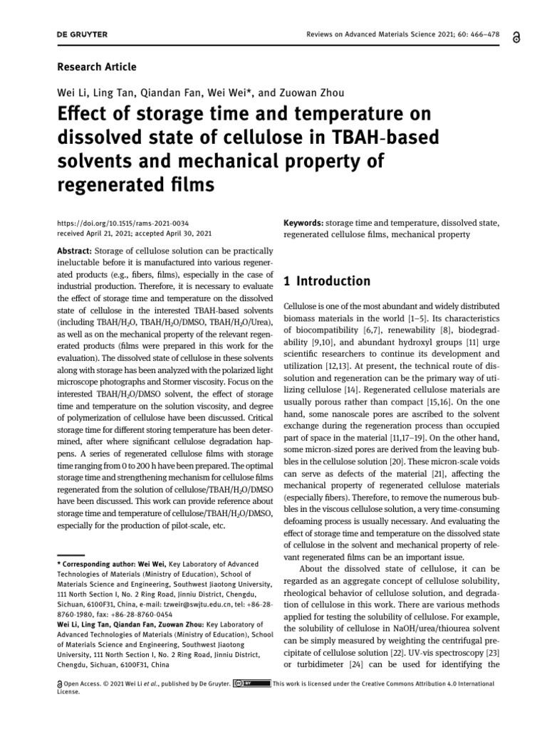 Effect - of - Storage - Time - and - Temperature - On - Dissolve | PDF ...