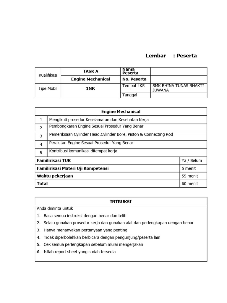 Lks Smk 2025 Teknologi Otomotif Pati Pdf