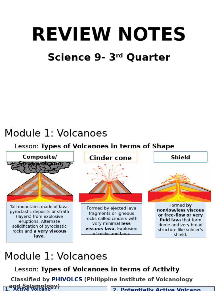 Types and Features of Volcanoes | PDF | Types Of Volcanic Eruptions ...