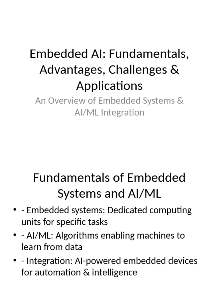 Advantages of Embedded AI Systems | PDF