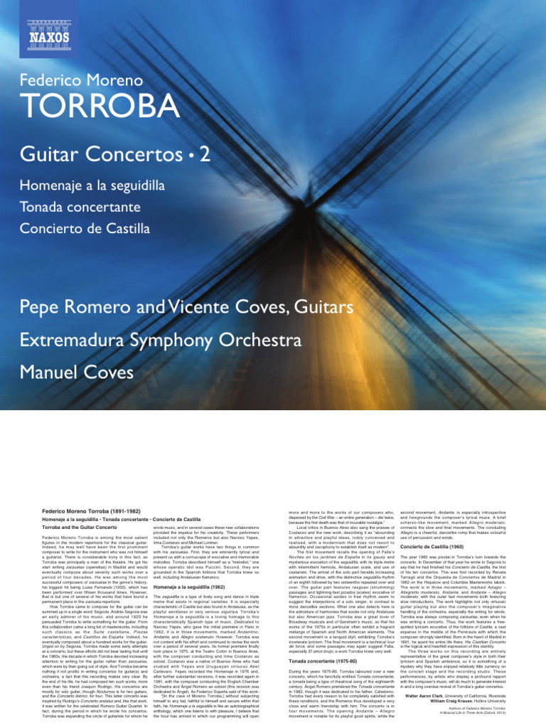 Torroba's Guitar Concertos Explained | PDF | Classical Music