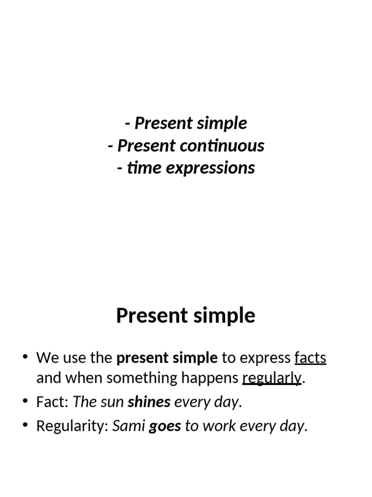 Present Simple and Continuous Guide | PDF | Language Families ...