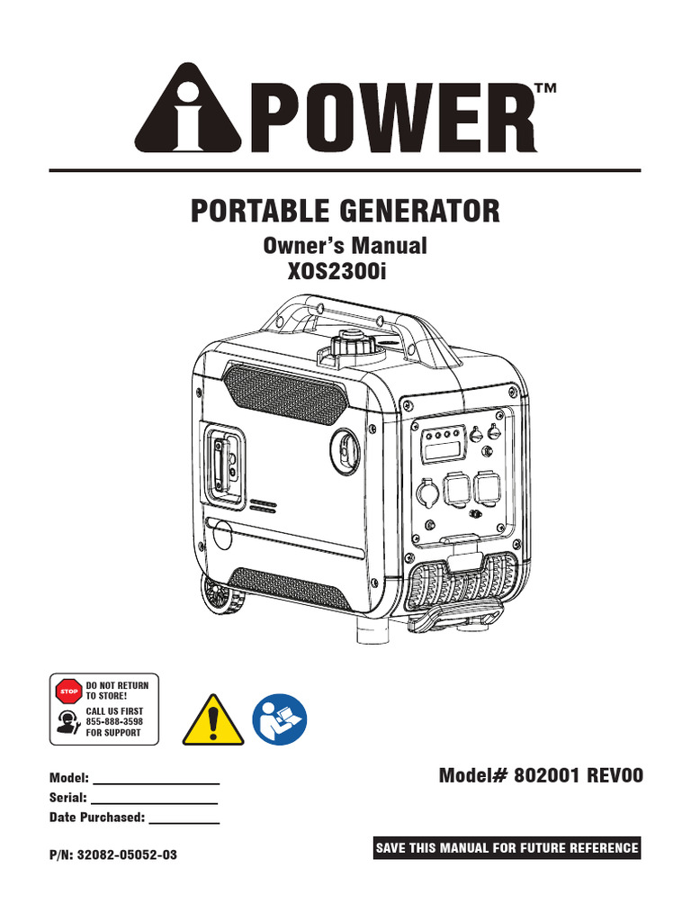 XOS2300i Generator Owner's Manual | PDF | Power Inverter | Electric Generator