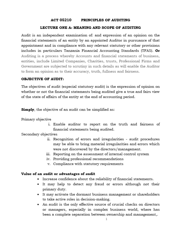 Principles of Auditing Overview | PDF | Audit | Internal Control