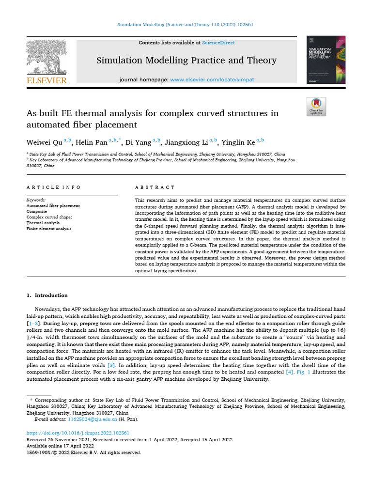 As Built FE Thermal Analysis For Complex Curved 2022 Simulation ...