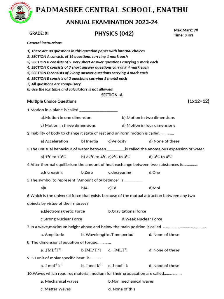 Class Xi Physics Edited New | PDF | Waves | Temperature