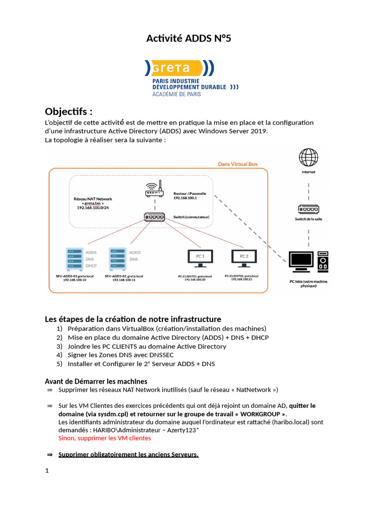 Configuration ADDS avec Windows Server 2019 | PDF | Système de noms de ...