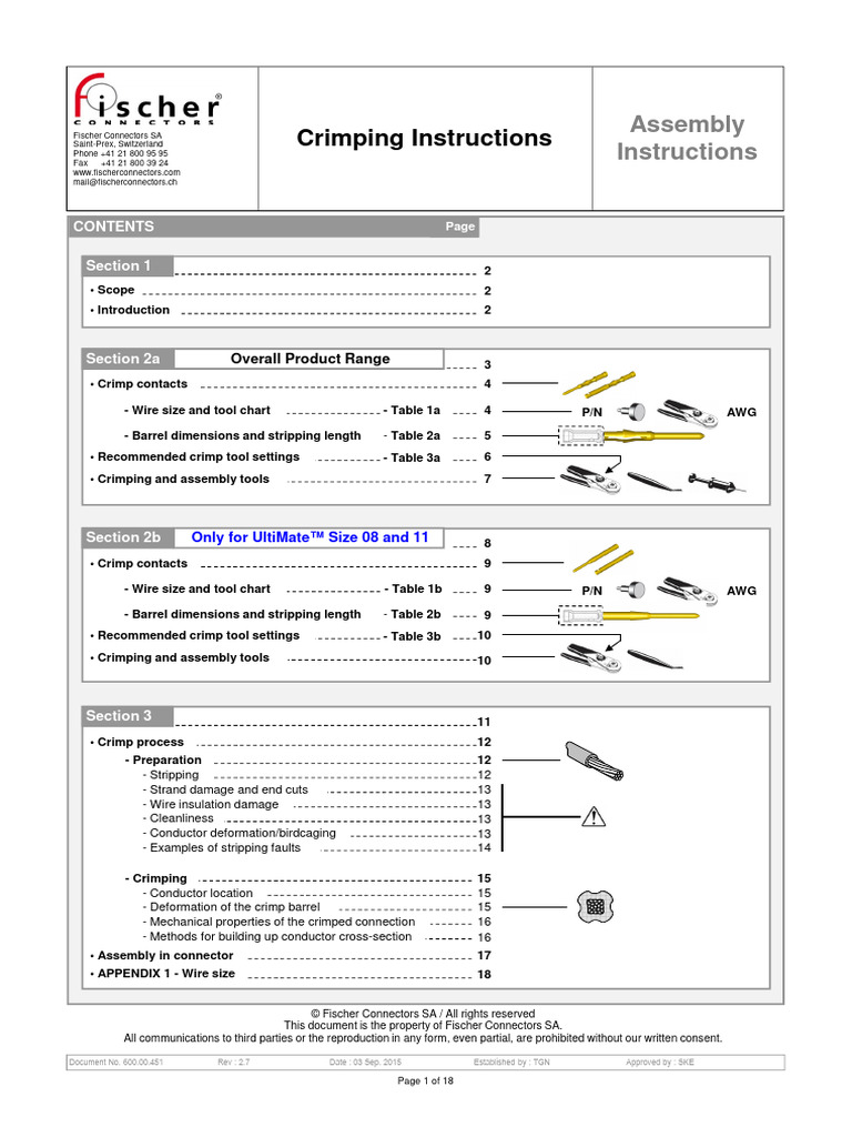 Crimping Instructions for Fischer Connectors | PDF | Electrical ...