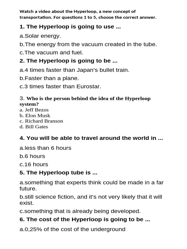 Watch A Video About The Hyperloop | PDF