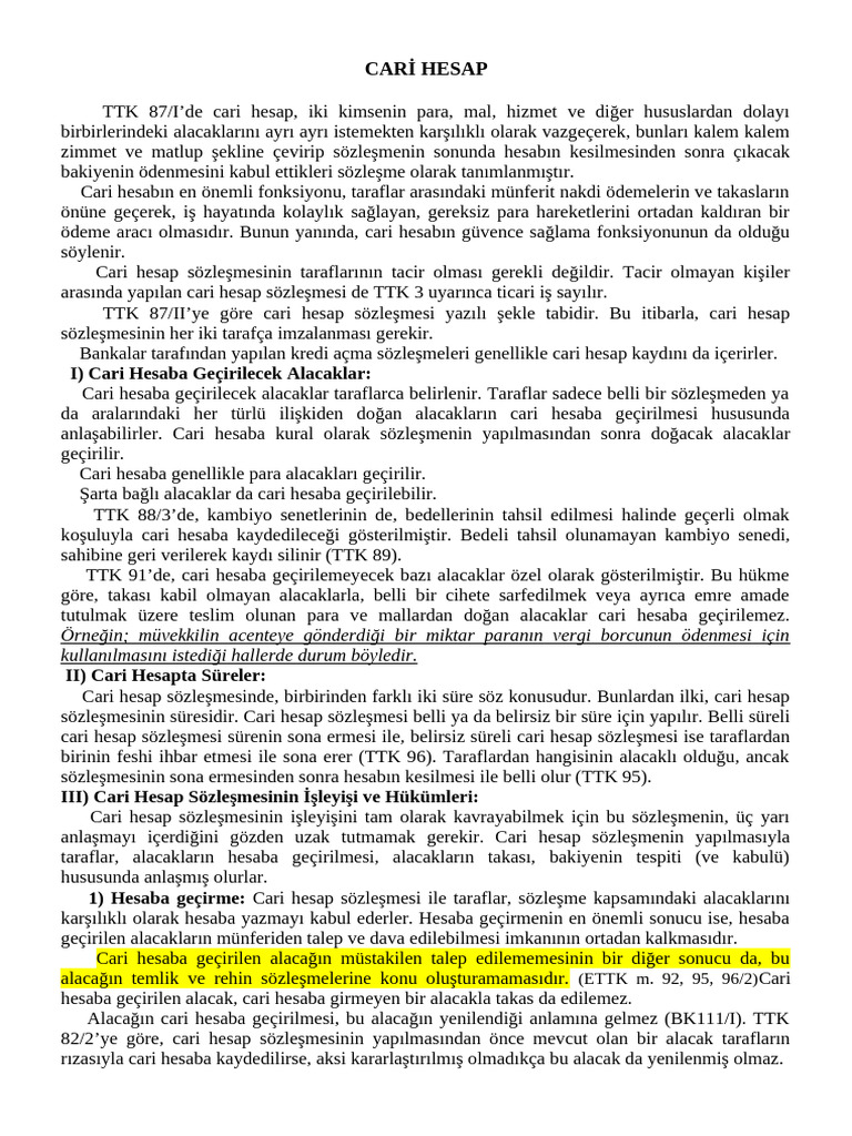 Cari Hesap | PDF