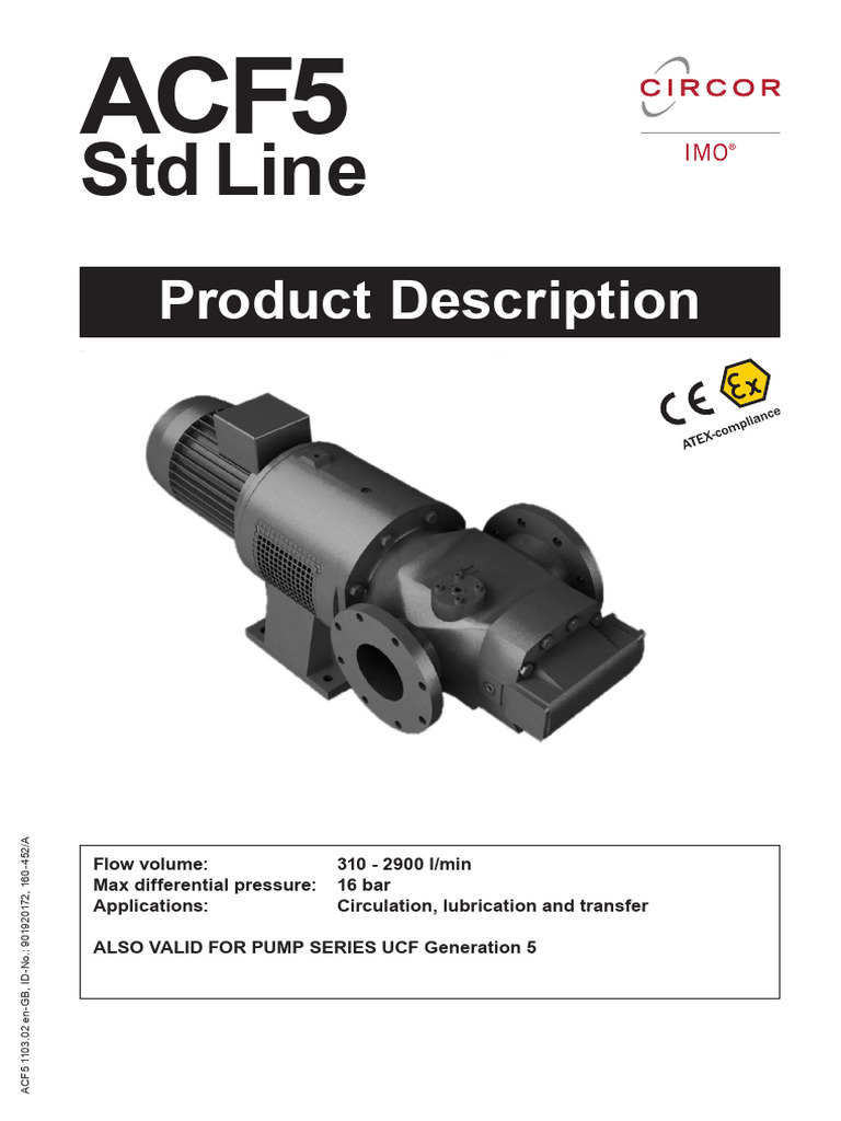 ACF5 Pump Specifications and Applications | PDF | Pump | Valve