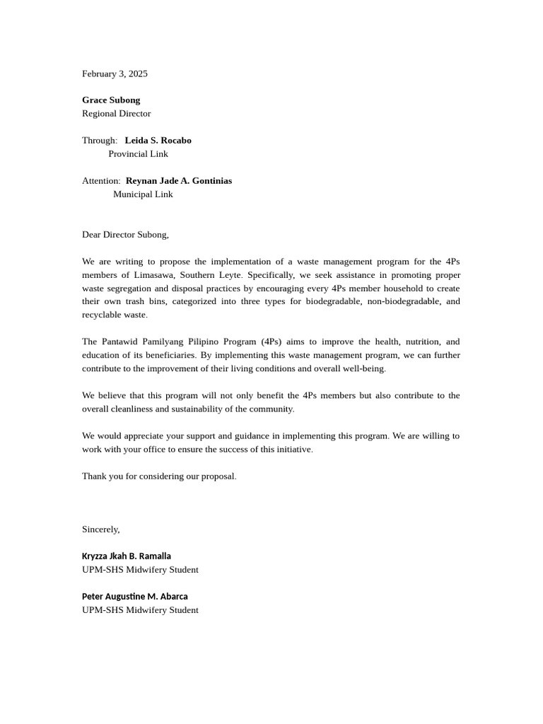 Sir Reynan Communication Letter | PDF